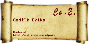 Csák Erika névjegykártya